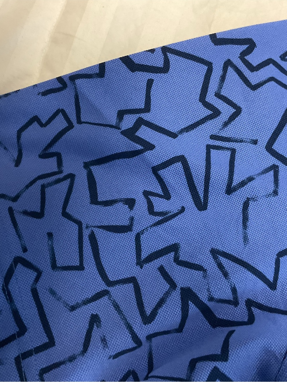 Blue Dunning Graphic Pattern Golf Shirt. Graphic Design.